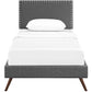 Macie Twin Fabric Platform Bed with Round Splayed Legs By Modway - MOD-5959 | Beds | Modishstore - 5