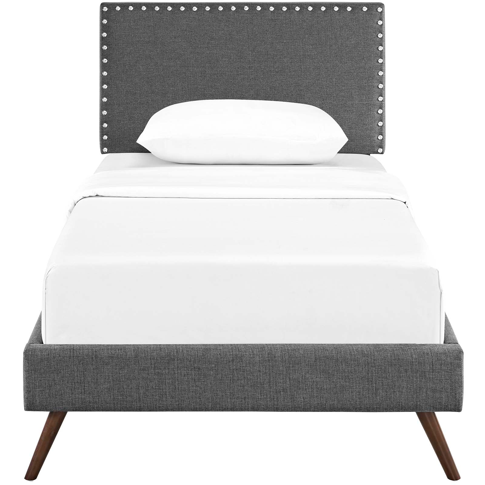 Macie Twin Fabric Platform Bed with Round Splayed Legs By Modway - MOD-5959 | Beds | Modishstore - 5