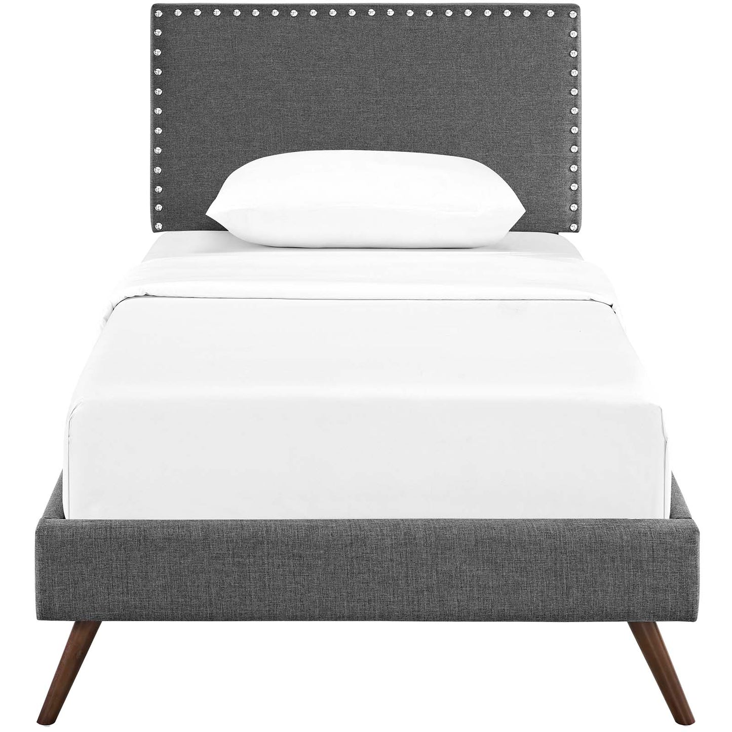 Macie Twin Fabric Platform Bed with Round Splayed Legs By Modway - MOD-5959 | Beds | Modishstore - 5