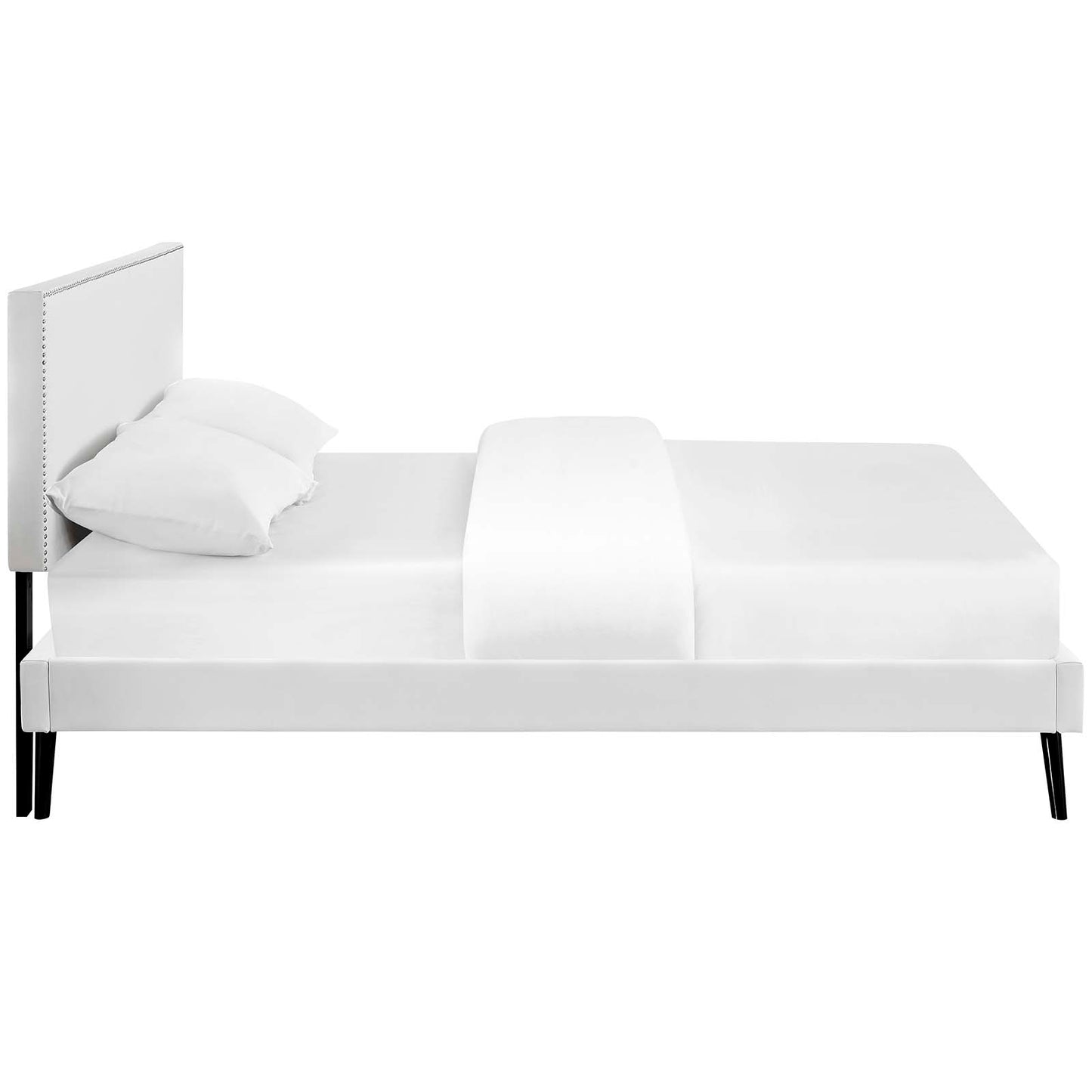 Macie Queen Vinyl Platform Bed with Round Splayed Legs By Modway - MOD-5962 | Beds | Modishstore - 4