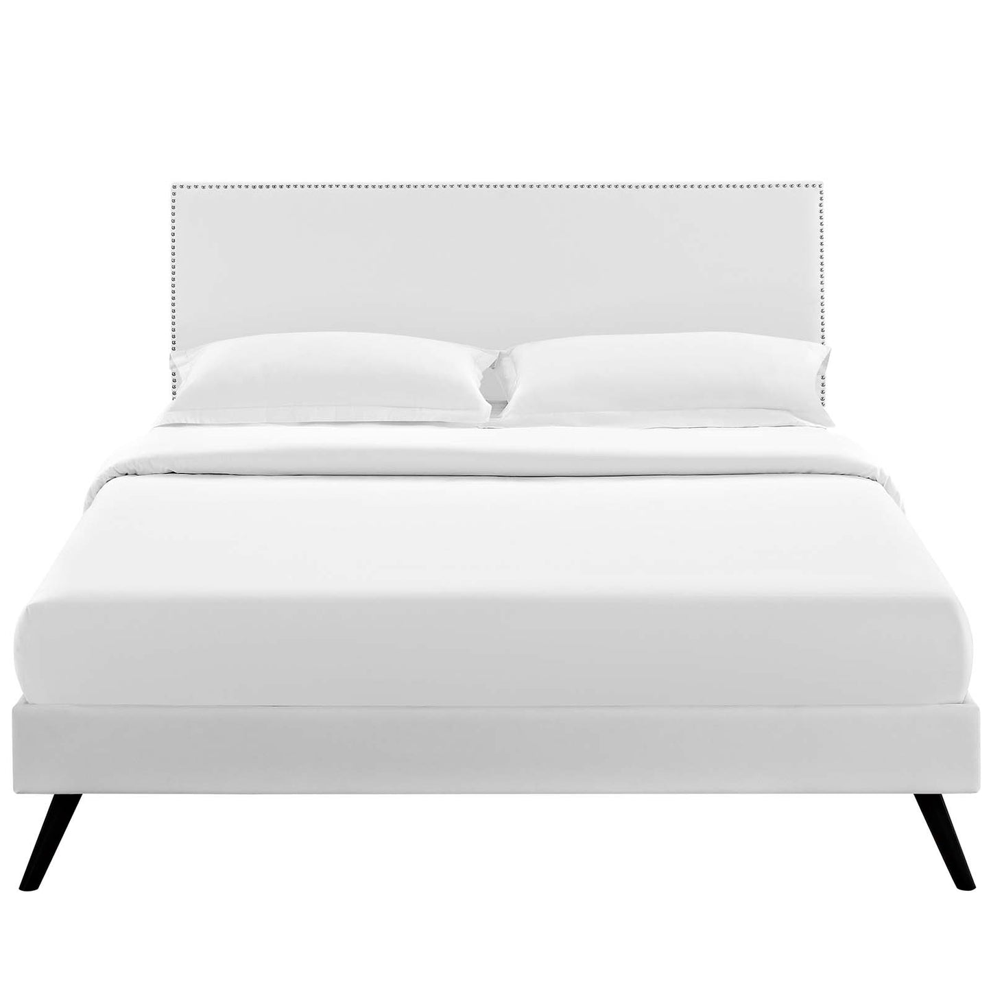Macie Queen Vinyl Platform Bed with Round Splayed Legs By Modway - MOD-5962 | Beds | Modishstore - 5