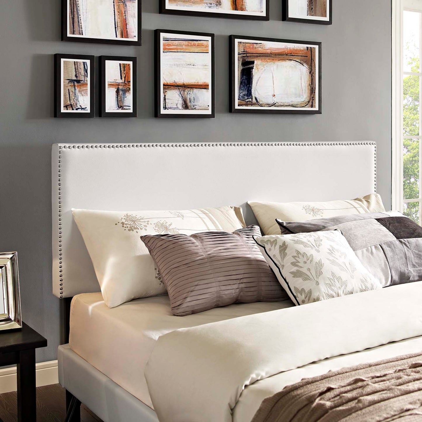 Macie Queen Vinyl Platform Bed with Round Splayed Legs By Modway - MOD-5962 | Beds | Modishstore - 7