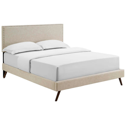 Macie Queen Fabric Platform Bed with Round Splayed Legs By Modway - MOD-5963 | Beds | Modishstore - 2