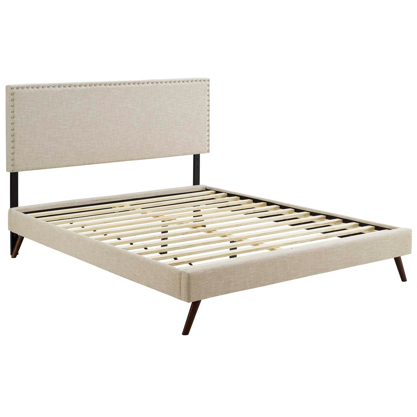 Macie Queen Fabric Platform Bed with Round Splayed Legs By Modway - MOD-5963 | Beds | Modishstore - 3