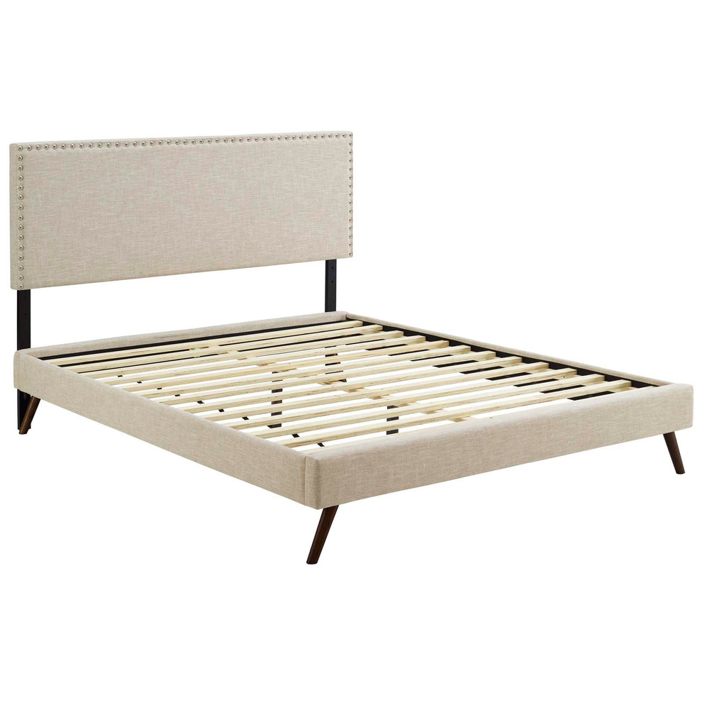Macie Queen Fabric Platform Bed with Round Splayed Legs By Modway - MOD-5963 | Beds | Modishstore - 3