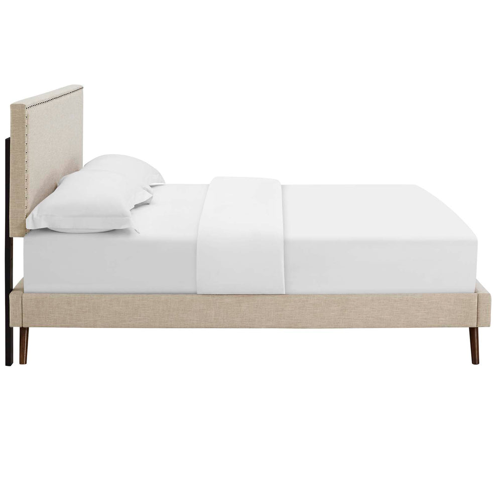 Macie Queen Fabric Platform Bed with Round Splayed Legs By Modway - MOD-5963 | Beds | Modishstore - 4