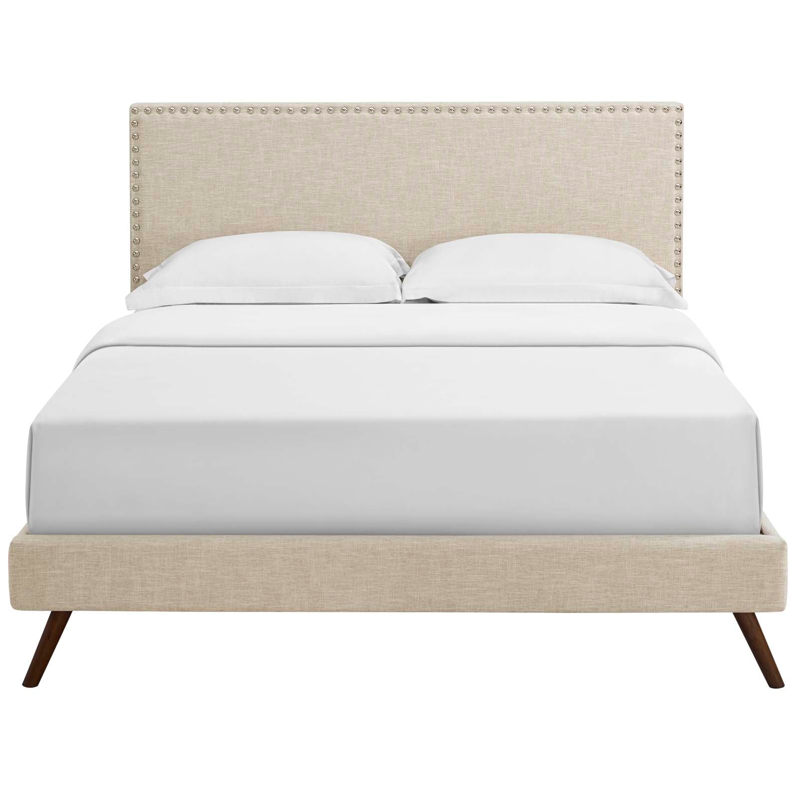 Macie Queen Fabric Platform Bed with Round Splayed Legs By Modway - MOD-5963 | Beds | Modishstore - 5