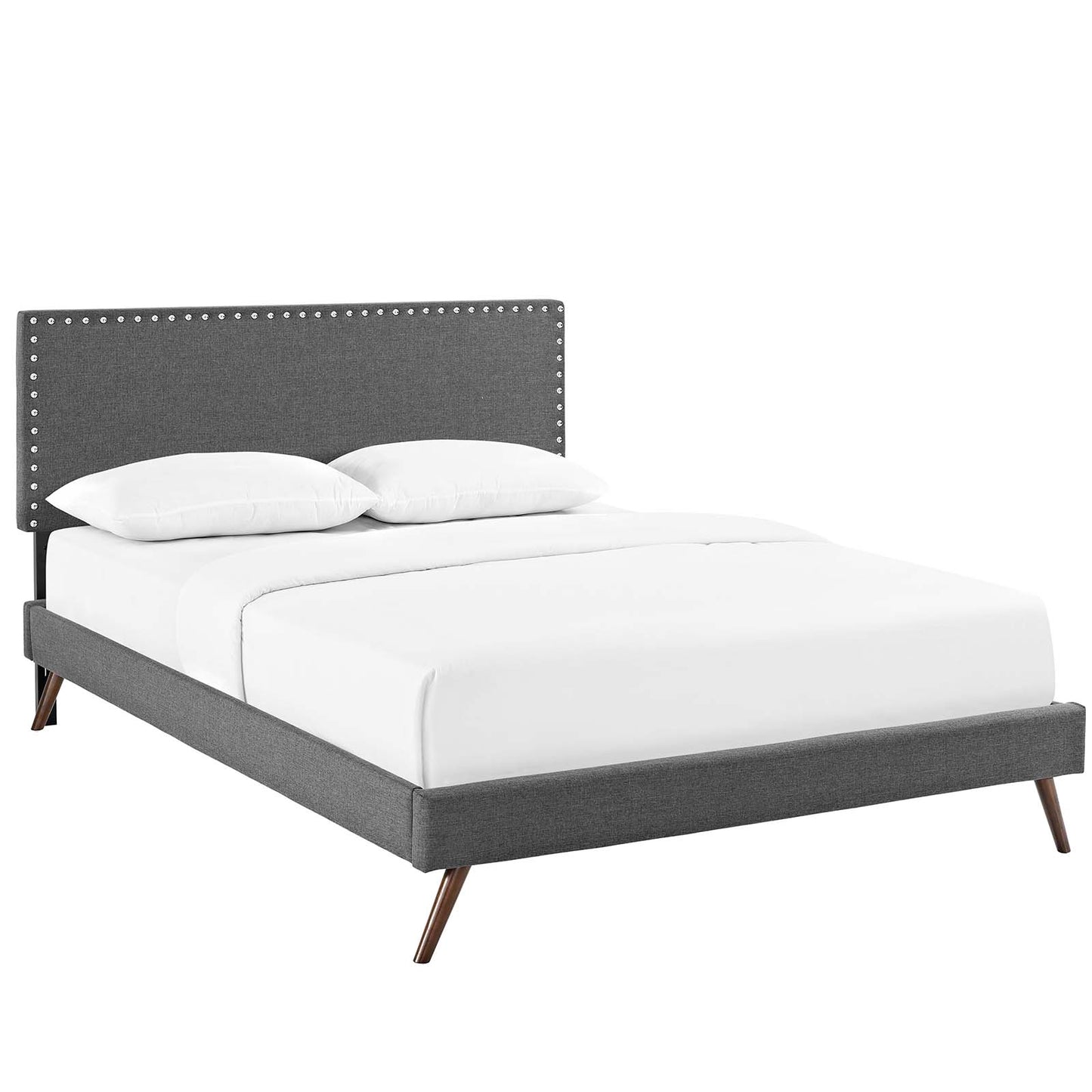 Macie Queen Fabric Platform Bed with Round Splayed Legs By Modway - MOD-5963 | Beds | Modishstore - 7