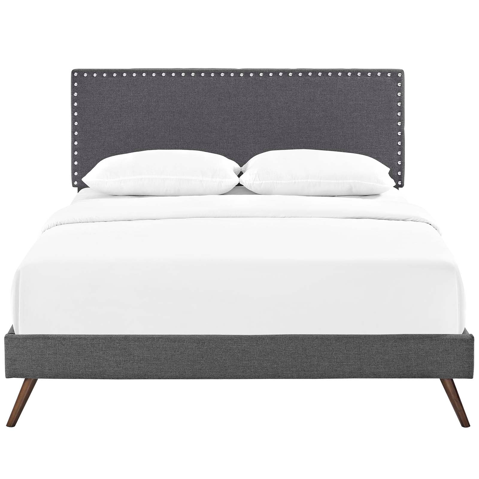 Macie Queen Fabric Platform Bed with Round Splayed Legs By Modway - MOD-5963 | Beds | Modishstore - 10