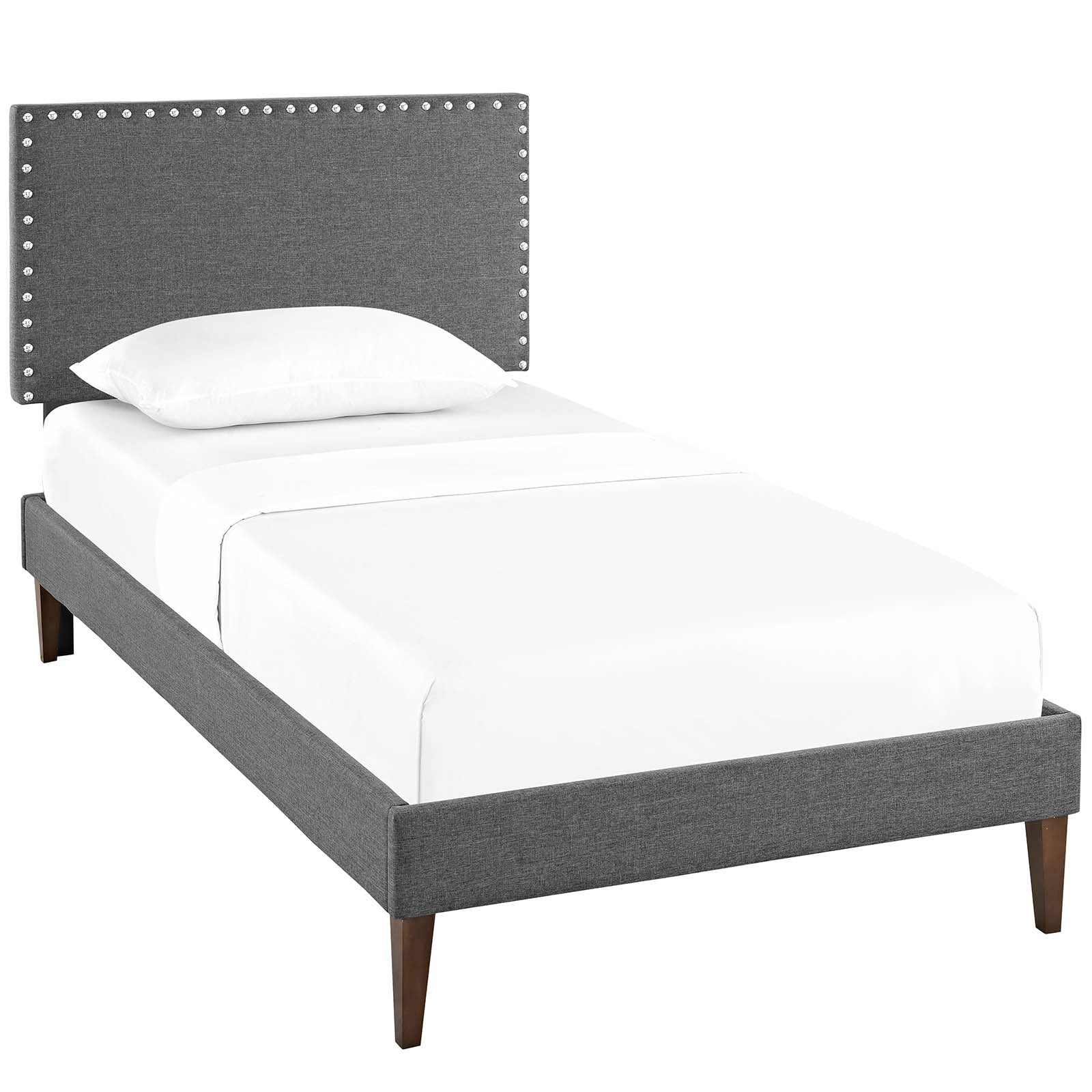 Macie Twin Fabric Platform Bed with Squared Tapered Legs By Modway - MOD-5967 | Beds | Modishstore - 2