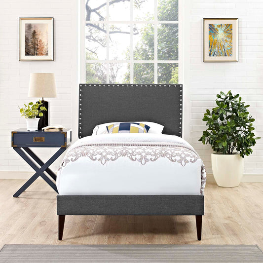 Macie Twin Fabric Platform Bed with Squared Tapered Legs By Modway - MOD-5967 | Beds | Modishstore - 1