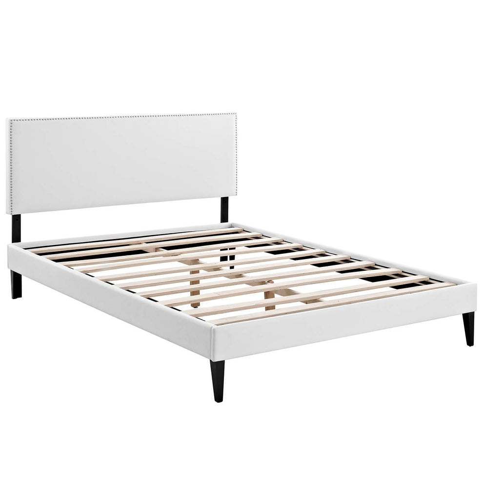 Macie Full Vinyl Platform Bed with Squared Tapered Legs By Modway - MOD-5968 | Beds | Modishstore - 3