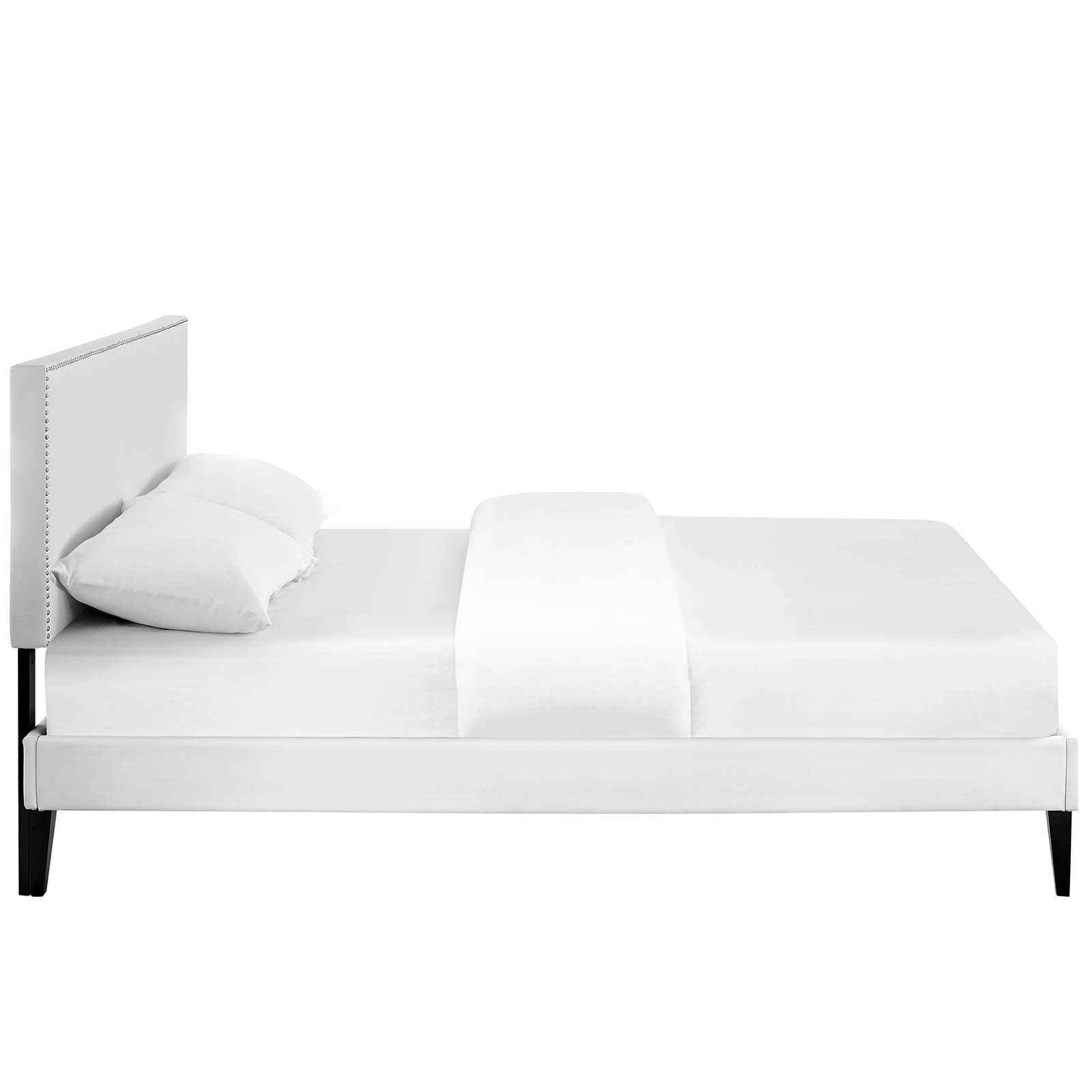 Macie Full Vinyl Platform Bed with Squared Tapered Legs By Modway - MOD-5968 | Beds | Modishstore - 4