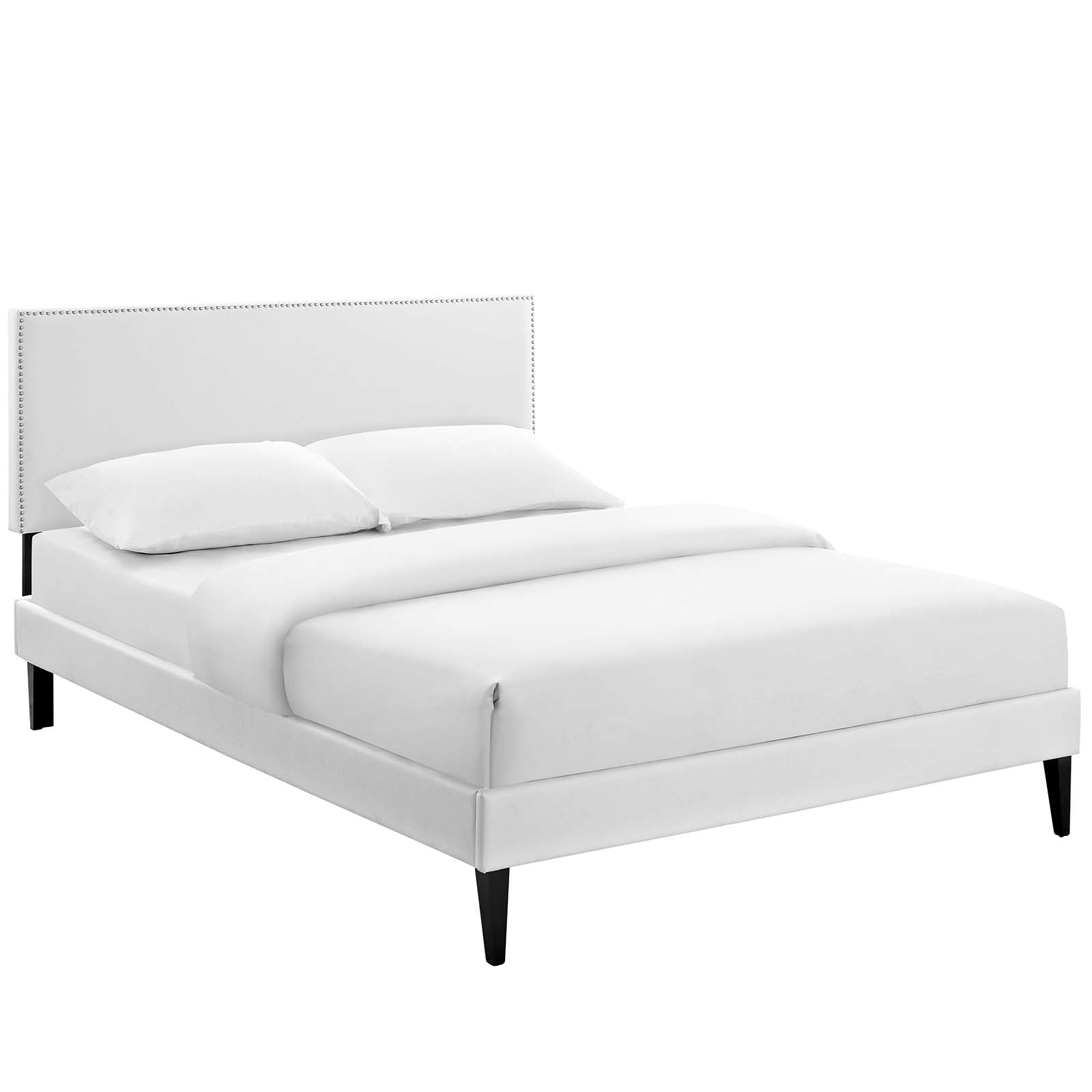 Modway Macie King Vinyl Platform Bed with Squared Tapered Legs | Beds | Modishstore-7