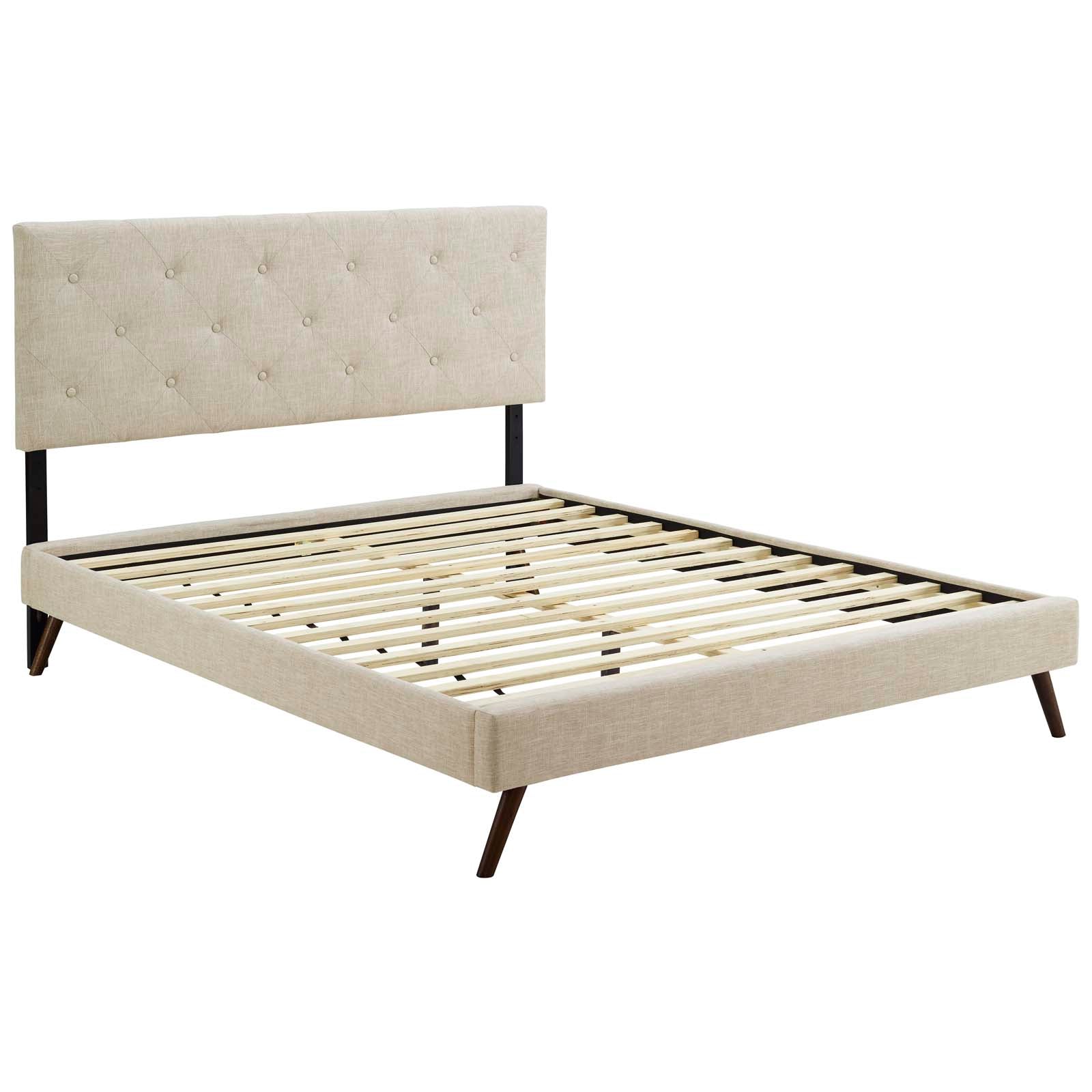 Tarah Queen Fabric Platform Bed with Round Splayed Legs By Modway - MOD-5979 | Beds | Modishstore - 3