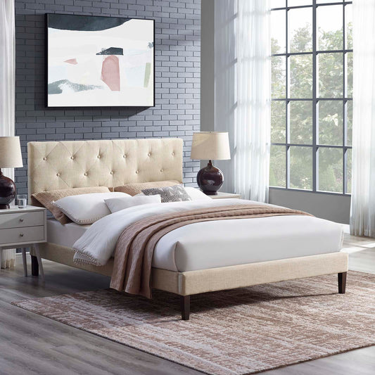 Tarah Full Fabric Platform Bed with Squared Tapered Legs By Modway - MOD-5985 | Beds | Modishstore
