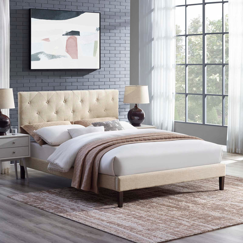 Tarah Full Fabric Platform Bed with Squared Tapered Legs By Modway - MOD-5985 | Beds | Modishstore - 1