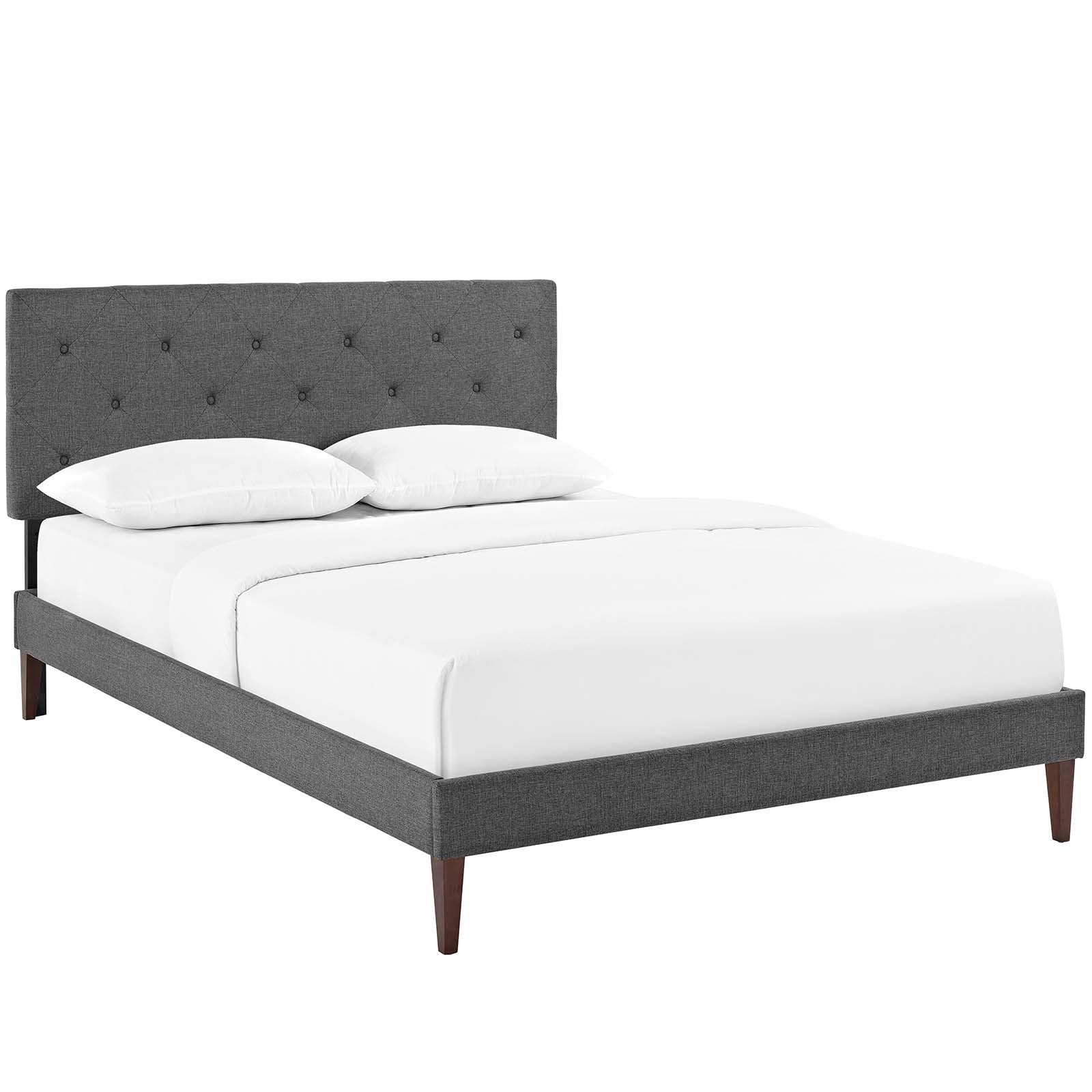 Tarah King Fabric Platform Bed with Squared Tapered Legs By Modway - MOD-5989 | Beds | Modishstore - 2