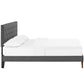 Tarah King Fabric Platform Bed with Squared Tapered Legs By Modway - MOD-5989 | Beds | Modishstore - 4