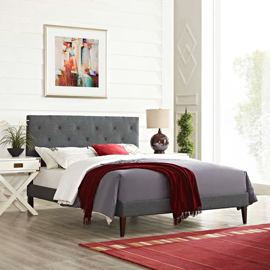 Tarah King Fabric Platform Bed with Squared Tapered Legs By Modway - MOD-5989 | Beds | Modishstore - 1