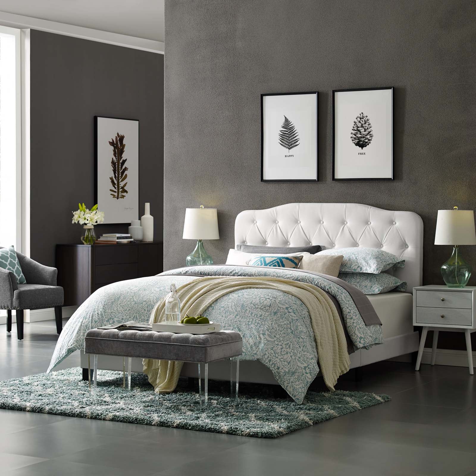 Modway Amelia King Faux Leather Bed | Beds | Modishstore