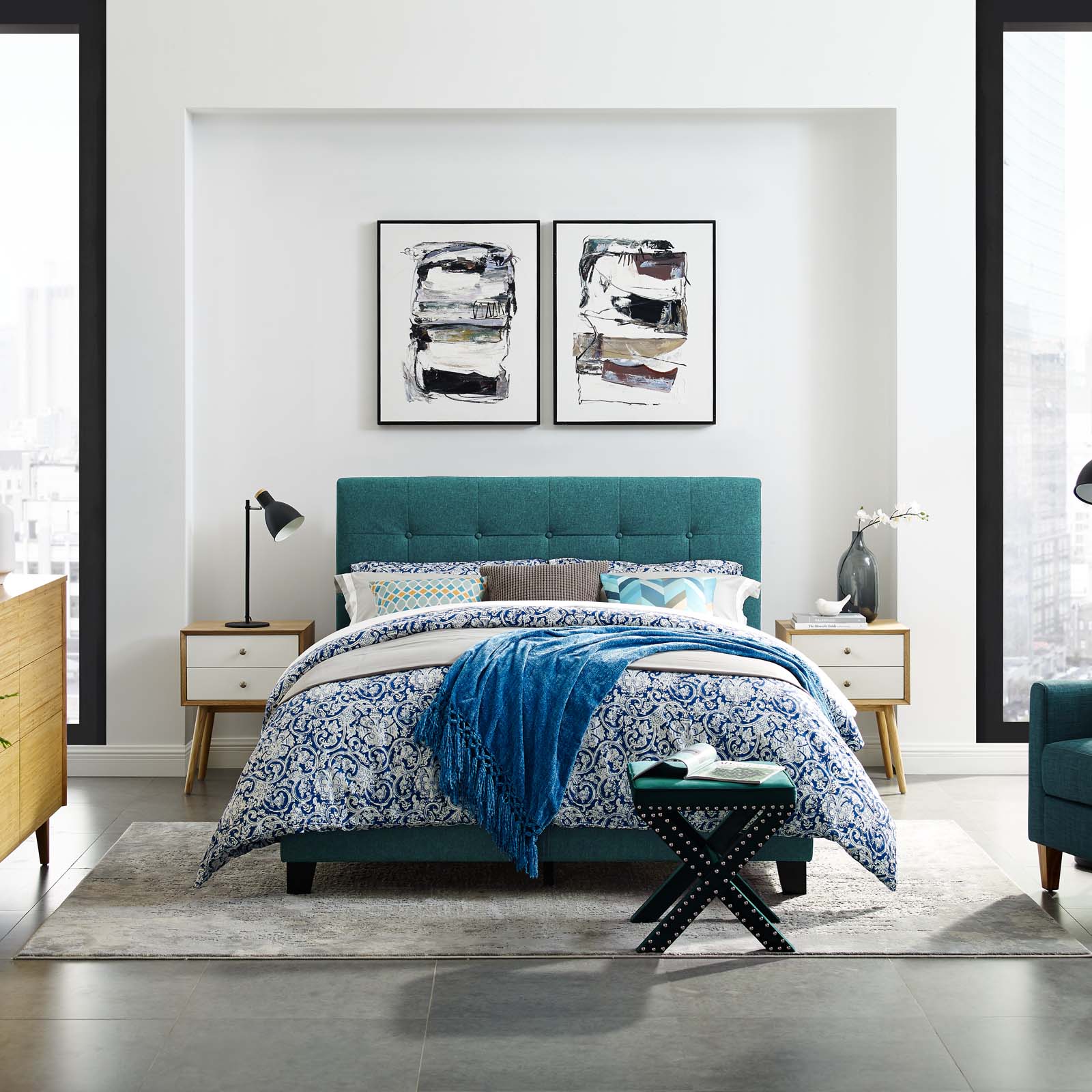 Modway Amira Full Upholstered Fabric Bed | Beds | Modishstore-20
