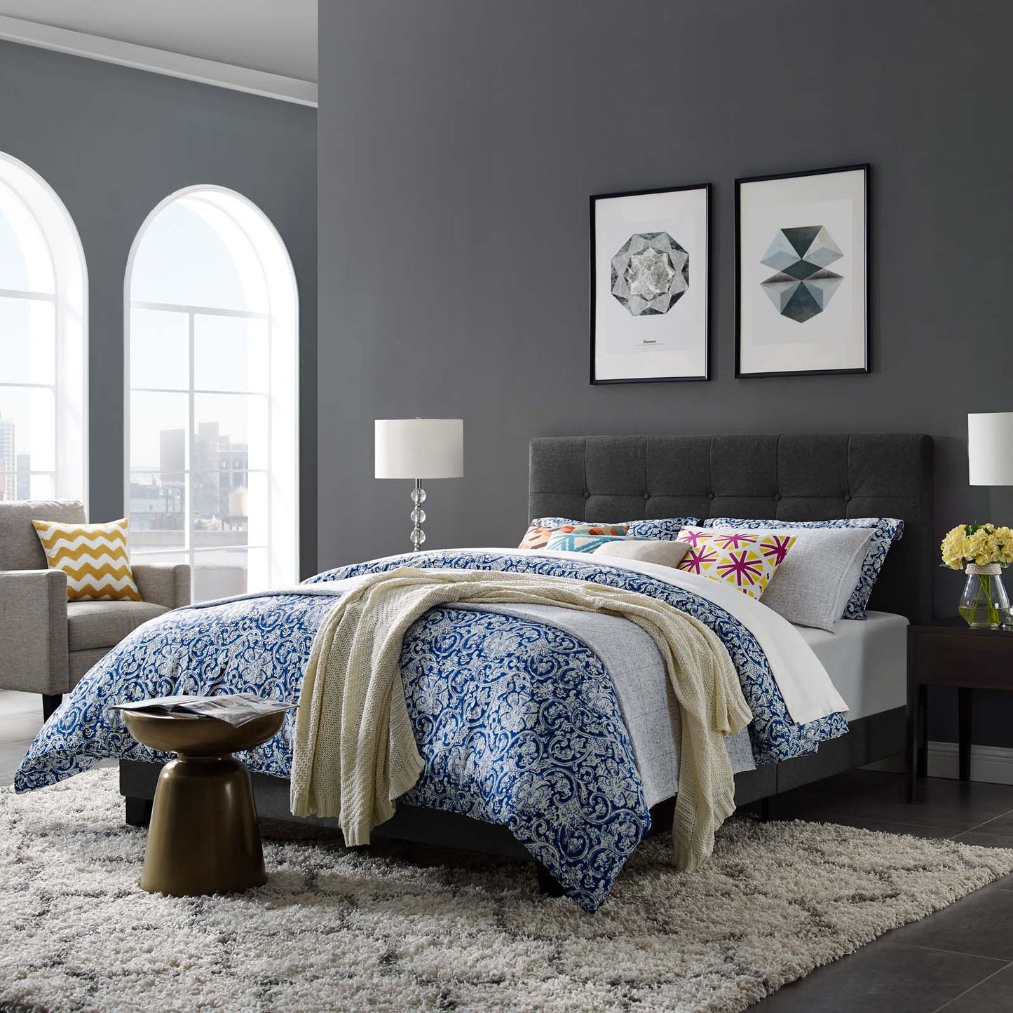 Modway Amira King Upholstered Fabric Bed | Beds | Modishstore-10