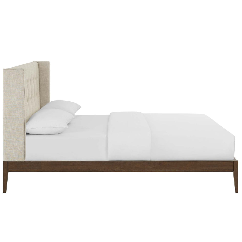 Modway Hadley Queen Wingback Upholstered Polyester Fabric Platform Bed - MOD-6003 | Beds | Modishstore - 5