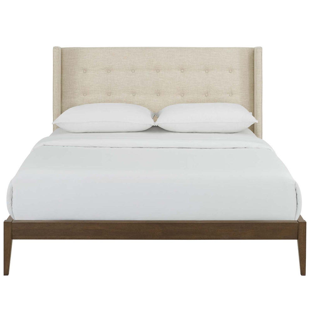 Modway Hadley Queen Wingback Upholstered Polyester Fabric Platform Bed - MOD-6003 | Beds | Modishstore - 6