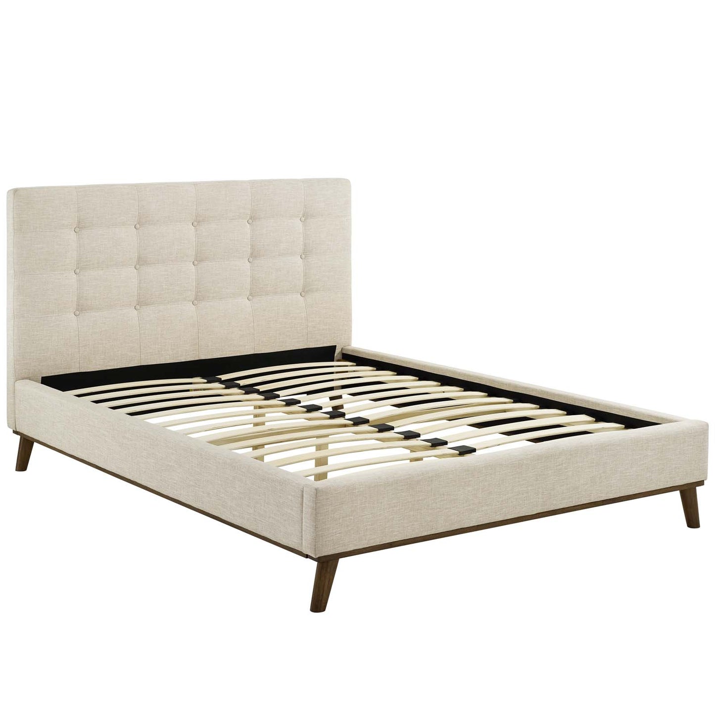 McKenzie Queen Biscuit Tufted Upholstered Fabric Platform Bed By Modway - MOD-6005 | Beds | Modishstore - 3