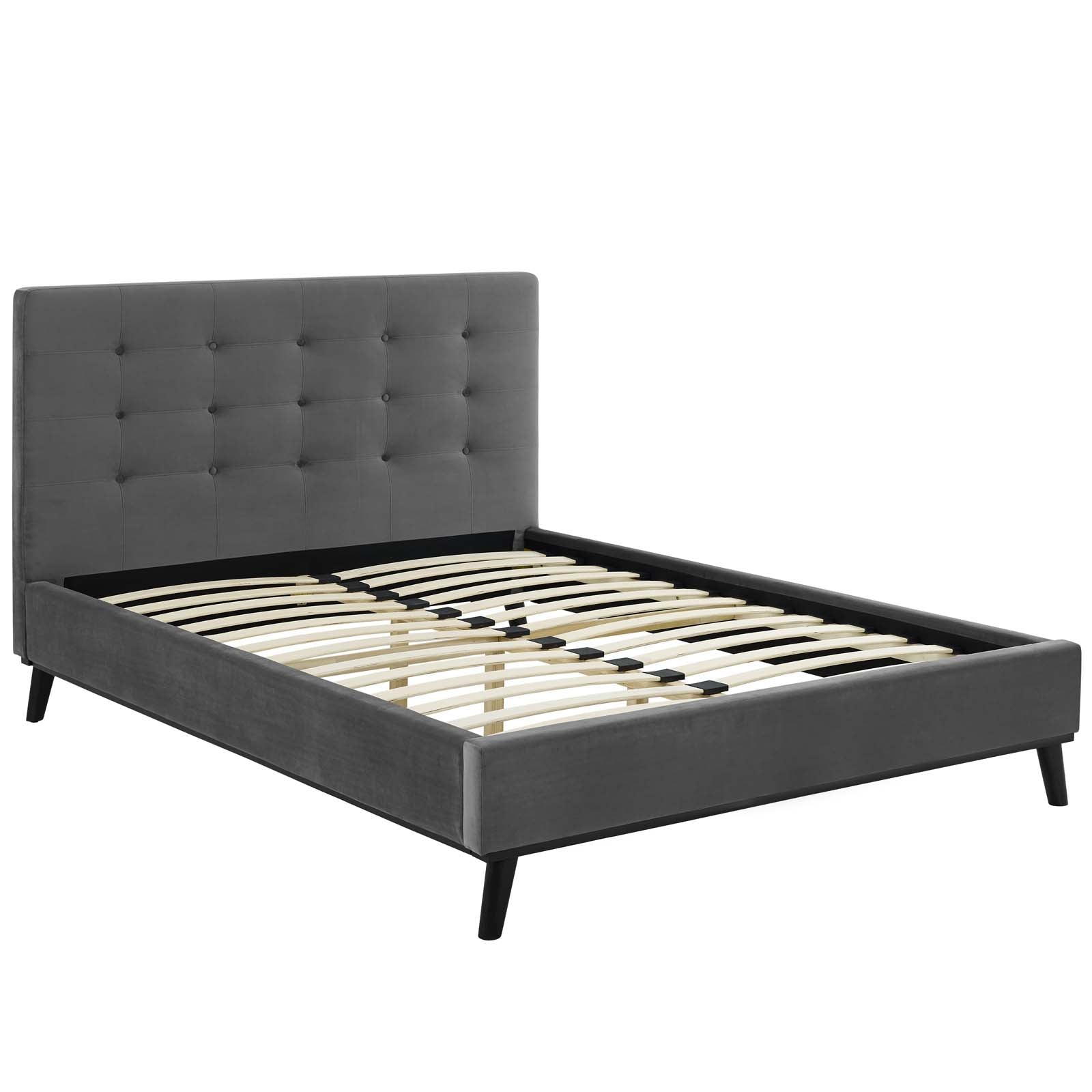 Modway McKenzie Queen Biscuit Tufted Performance Velvet Platform Bed | Beds | Modishstore-4
