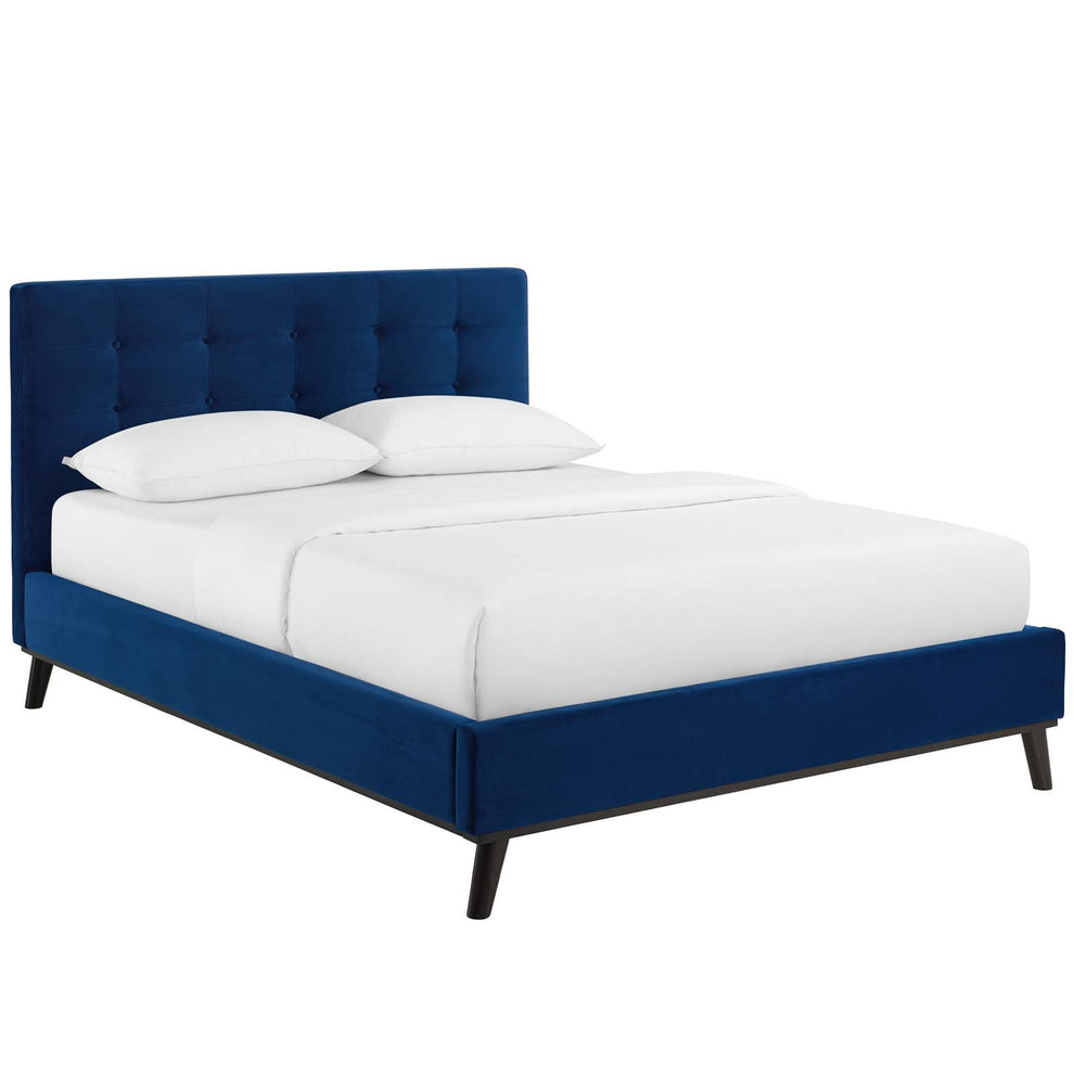 Modway McKenzie Queen Biscuit Tufted Performance Velvet Platform Bed - MOD-6006 | Beds | Modishstore - 9
