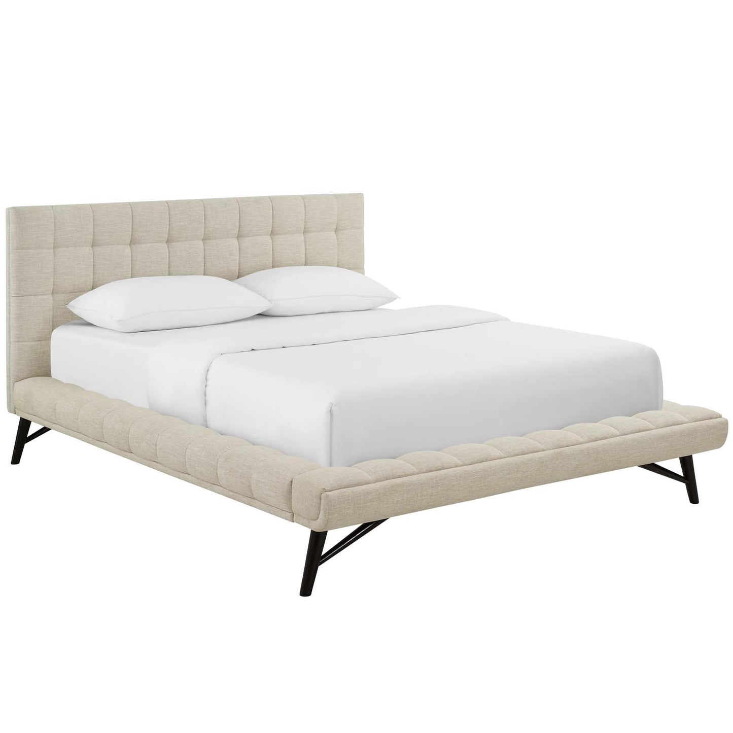 Modway Julia Queen Biscuit Tufted Upholstered Fabric Platform Bed - MOD-6007 | Beds | Modishstore - 3
