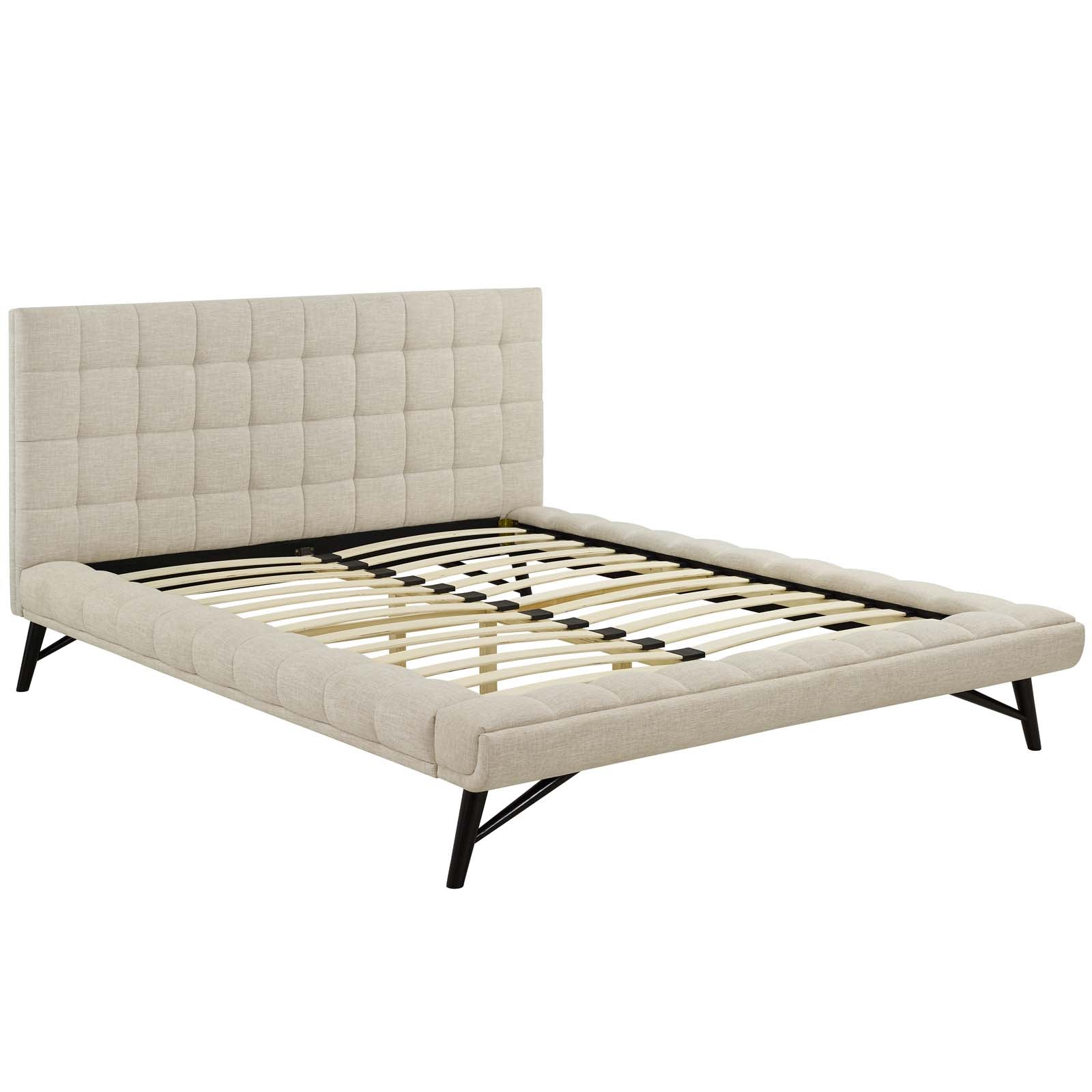 Modway Julia Queen Biscuit Tufted Upholstered Fabric Platform Bed - MOD-6007 | Beds | Modishstore - 4