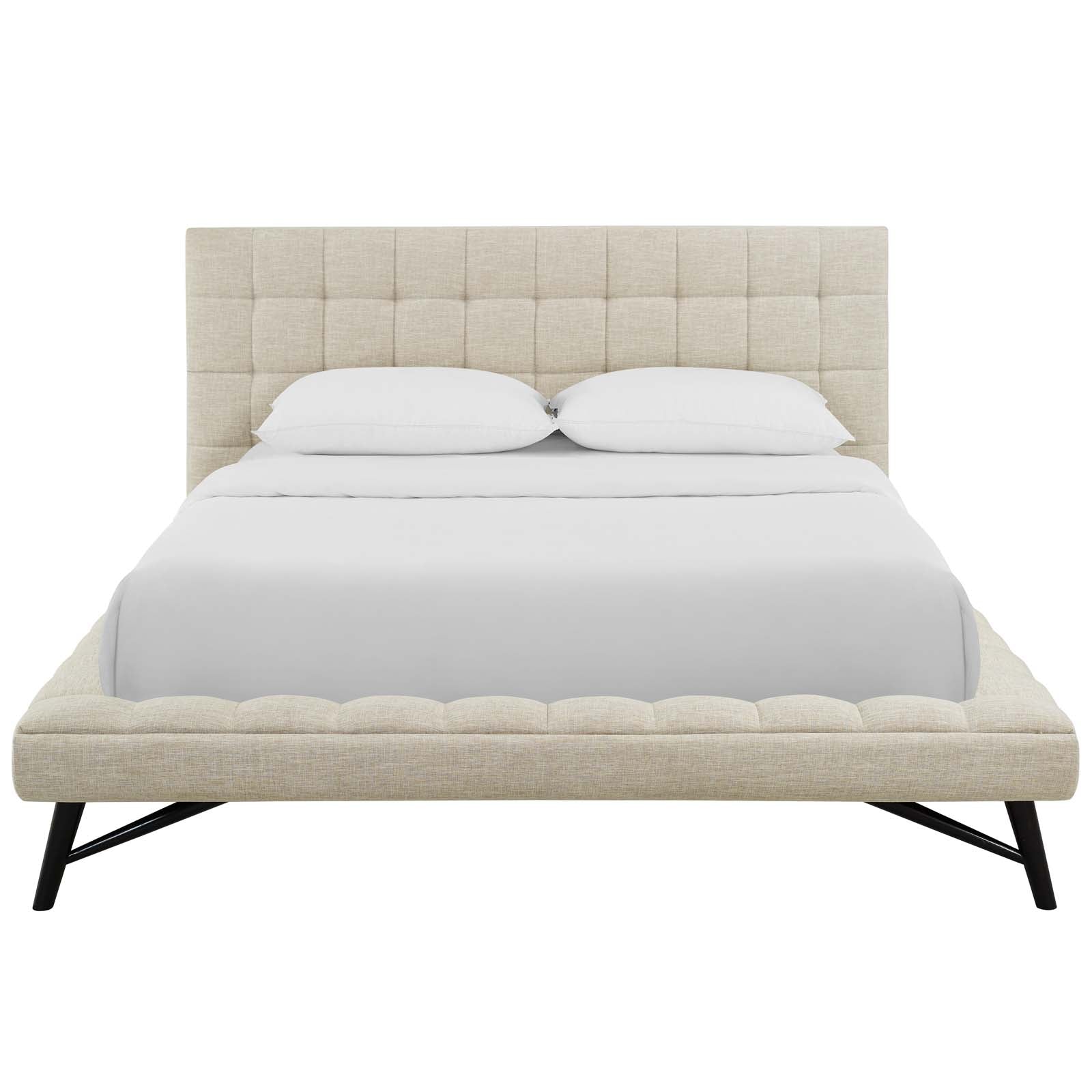 Modway Julia Queen Biscuit Tufted Upholstered Fabric Platform Bed - MOD-6007 | Beds | Modishstore - 6
