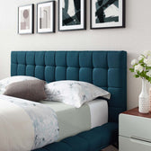 Julia Biscuit Tufted Upholstered Fabric Queen Platform Bed by Modway| Blue