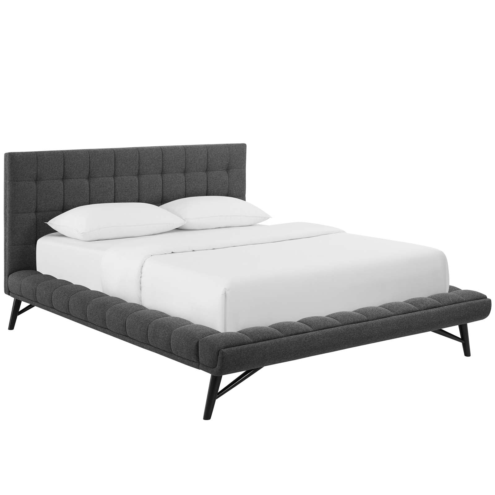 Modway Julia Queen Biscuit Tufted Upholstered Fabric Platform Bed - MOD-6007 | Beds | Modishstore - 15