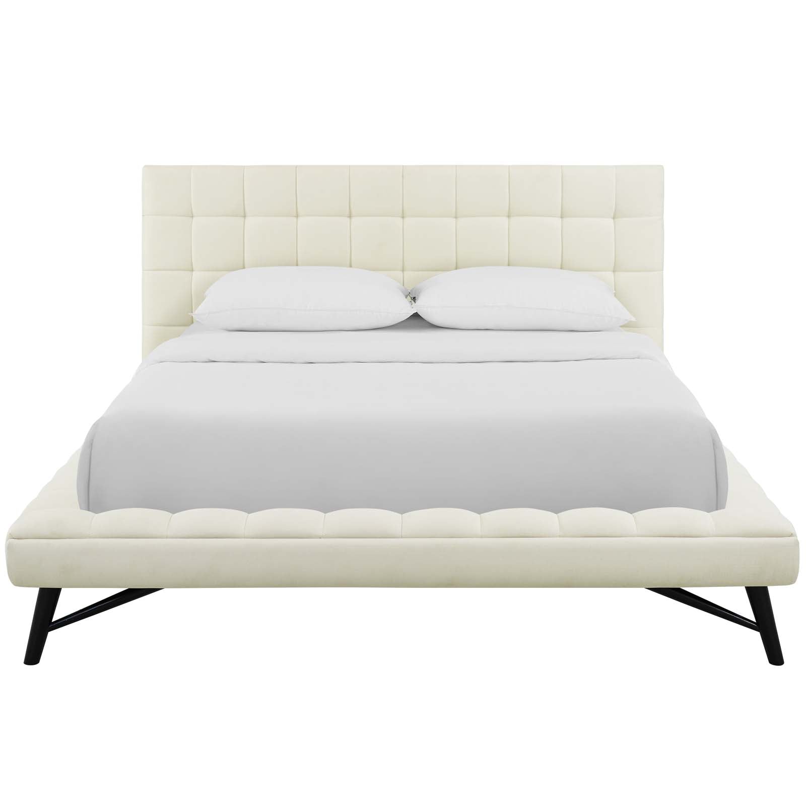 Modway Julia Queen Biscuit Tufted Upholstered Fabric Platform Bed - MOD-6007 | Beds | Modishstore - 24