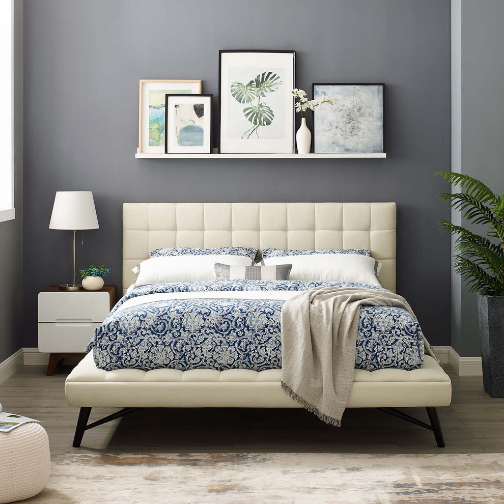 Modway Julia Queen Biscuit Tufted Upholstered Fabric Platform Bed - MOD-6007 | Beds | Modishstore - 19