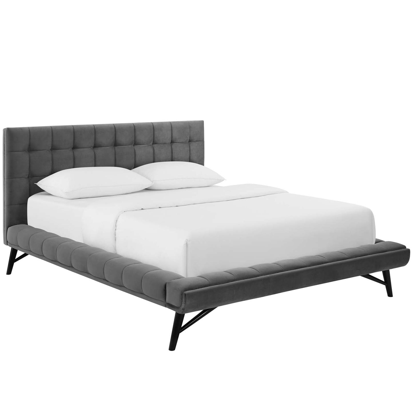 Modway Julia Queen Biscuit Tufted Performance Velvet Platform Bed - MOD-6008 | Beds | Modishstore - 3