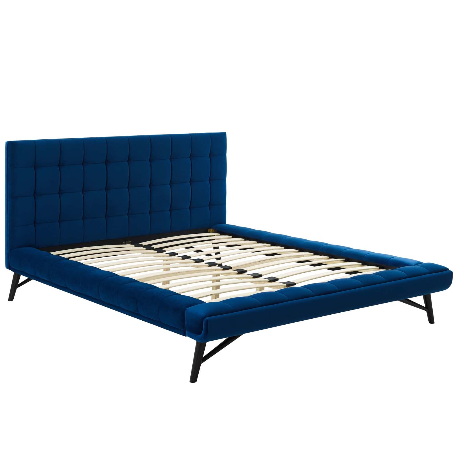 Modway Julia Queen Biscuit Tufted Performance Velvet Platform Bed - MOD-6008 | Beds | Modishstore - 10