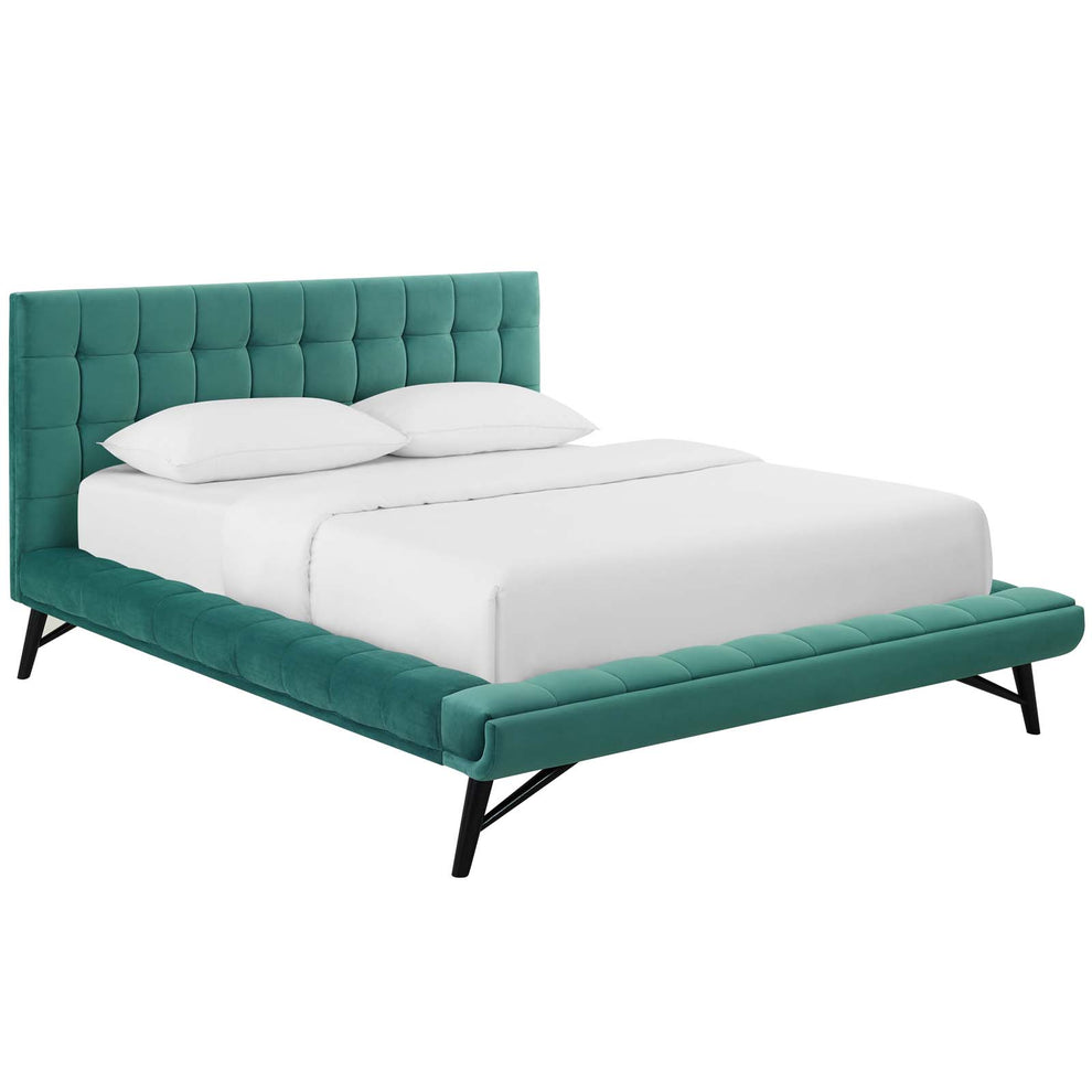 Modway Julia Queen Biscuit Tufted Performance Velvet Platform Bed - MOD-6008 | Beds | Modishstore - 15