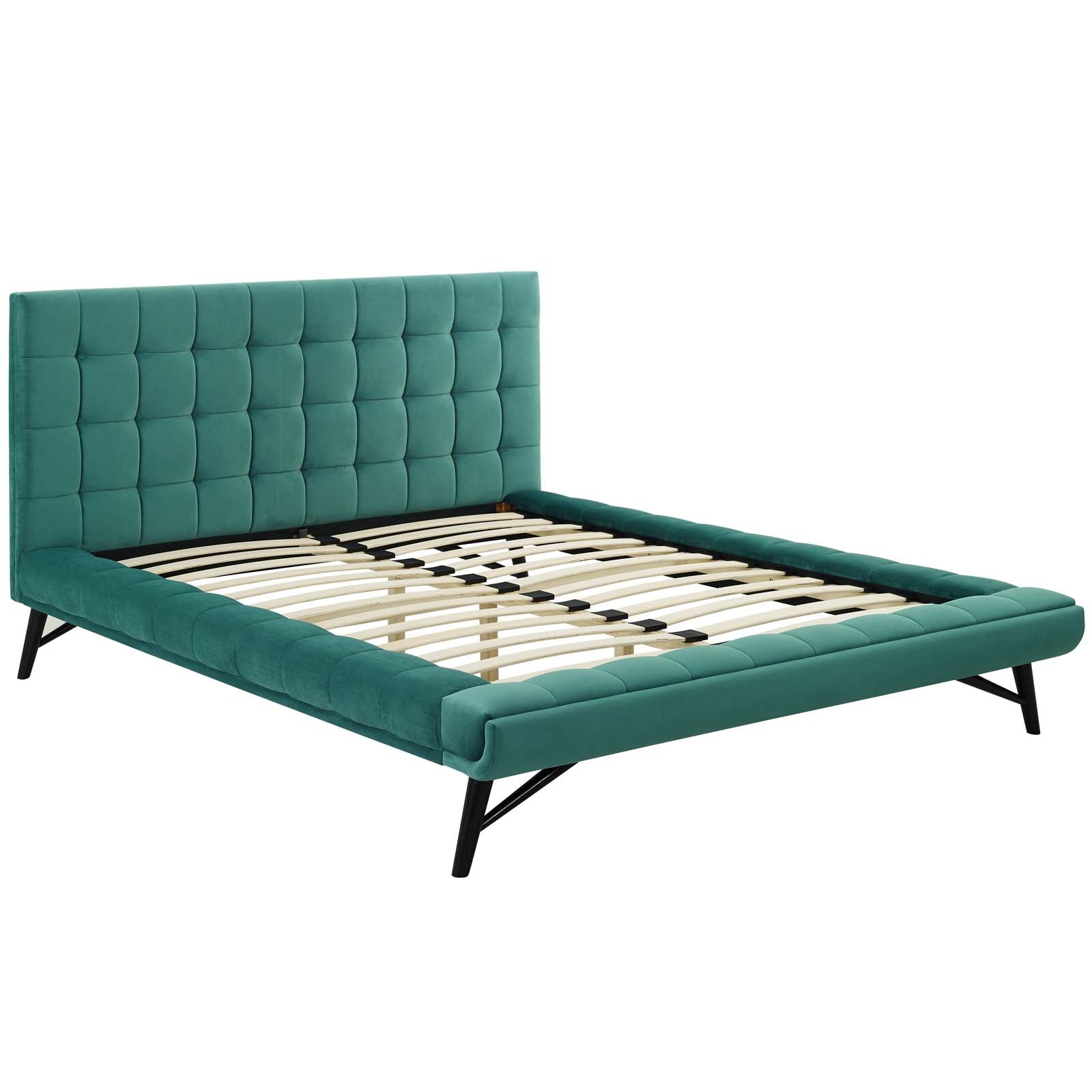 Modway Julia Queen Biscuit Tufted Performance Velvet Platform Bed - MOD-6008 | Beds | Modishstore - 16