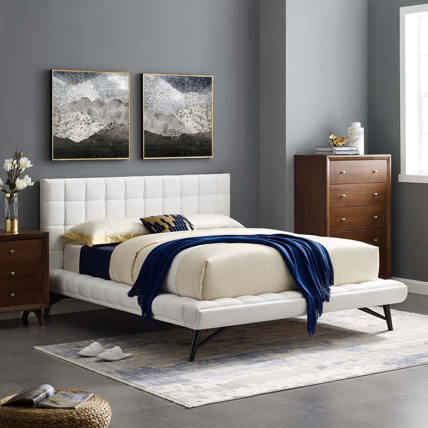 Modway Julia Queen Biscuit Tufted Performance Velvet Platform Bed - MOD-6008 | Beds | Modishstore - 19