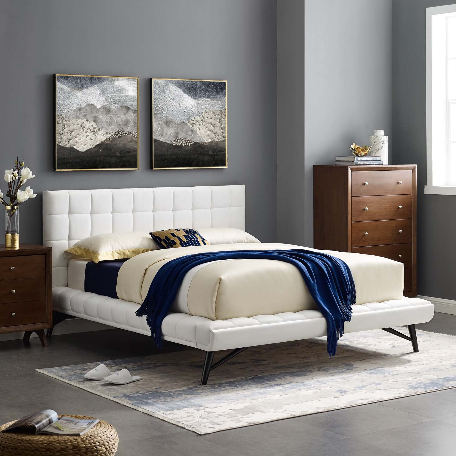 Modway Julia Queen Biscuit Tufted Performance Velvet Platform Bed - MOD-6008 | Beds | Modishstore - 19
