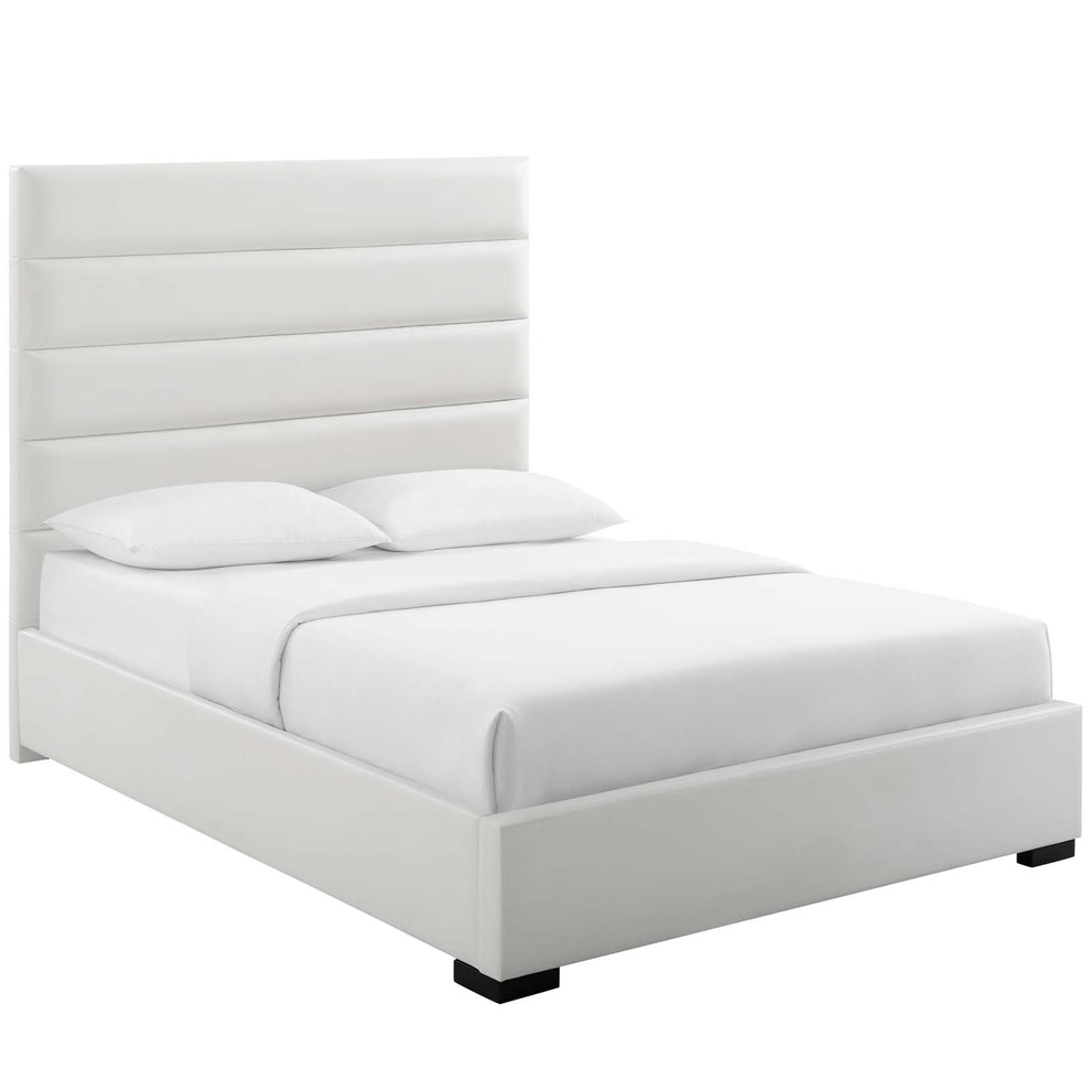 Modway Genevieve Queen Faux Leather Platform Bed White - MOD-6048 | Beds | Modishstore - 2
