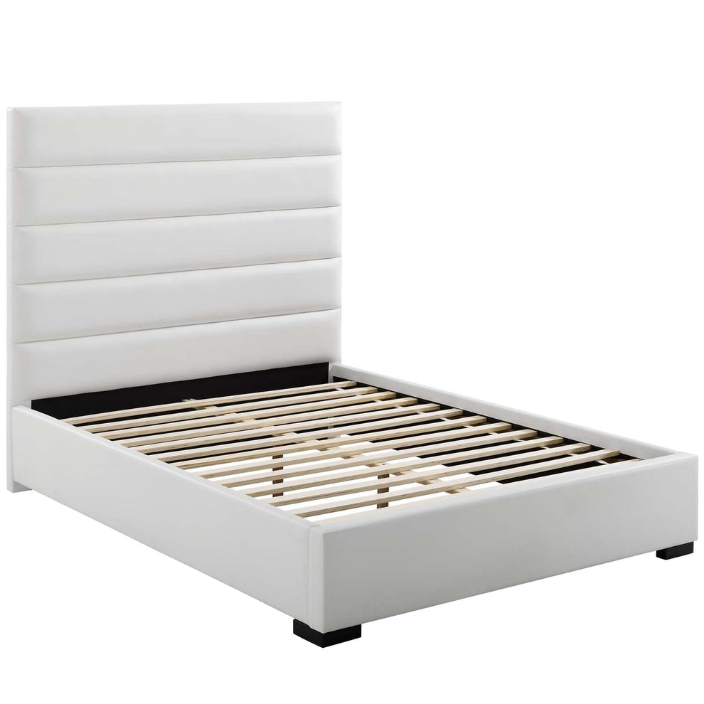 Modway Genevieve Queen Faux Leather Platform Bed White - MOD-6048 | Beds | Modishstore - 3