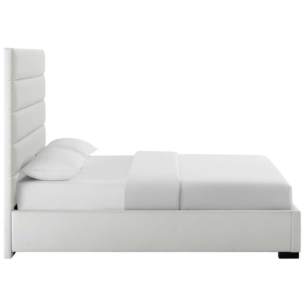 Modway Genevieve Queen Faux Leather Platform Bed White - MOD-6048 | Beds | Modishstore - 4