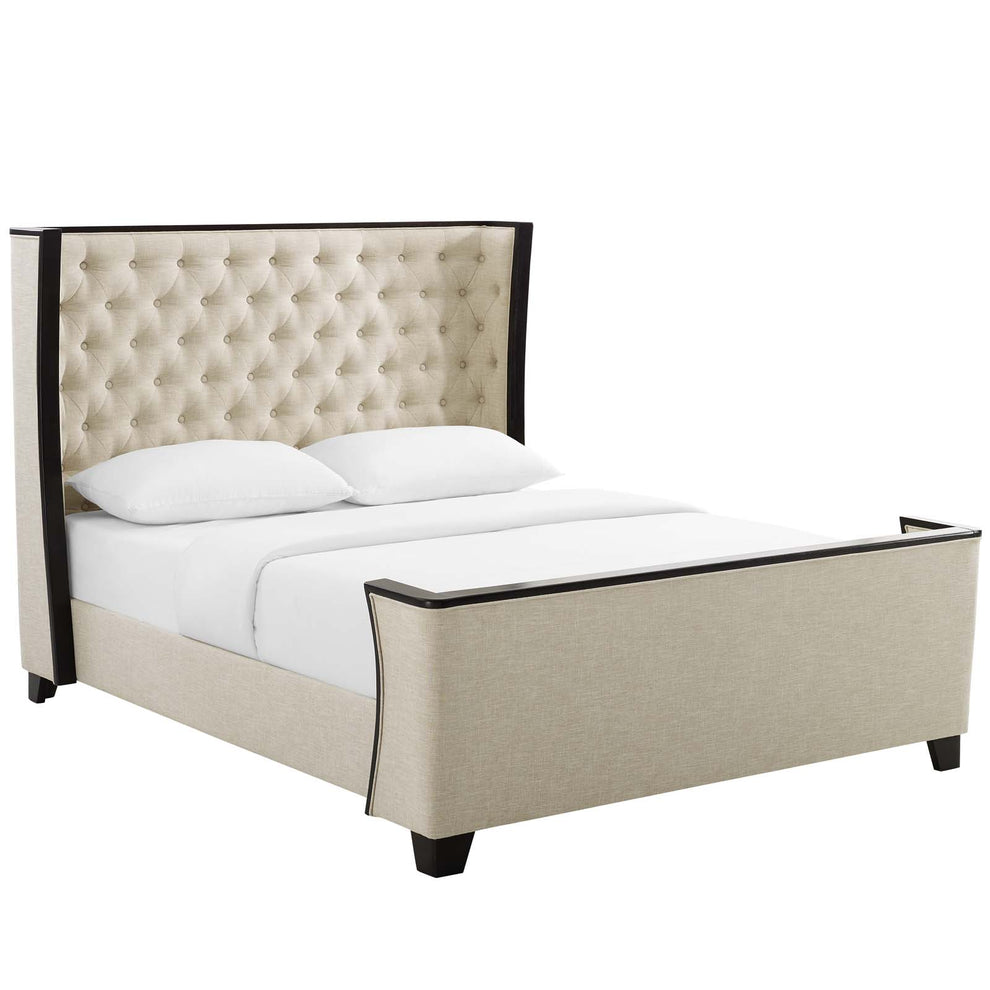 Galia Queen Upholstered Linen Fabric Platform Bed By Modway - MOD-6052 | Beds | Modishstore - 2