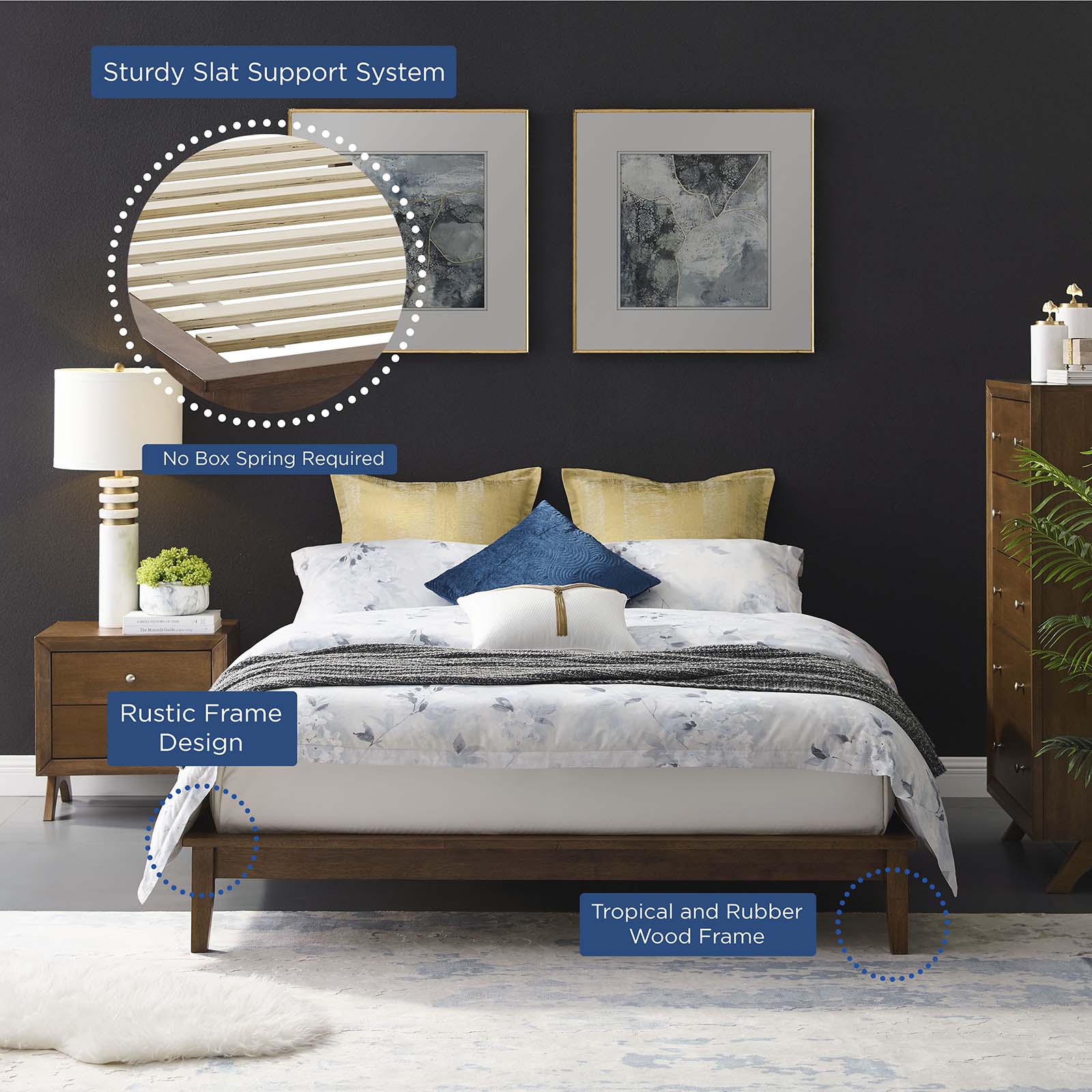 Lodge King Wood Platform Bed Frame By Modway - MOD-6056 | Beds | Modishstore - 5